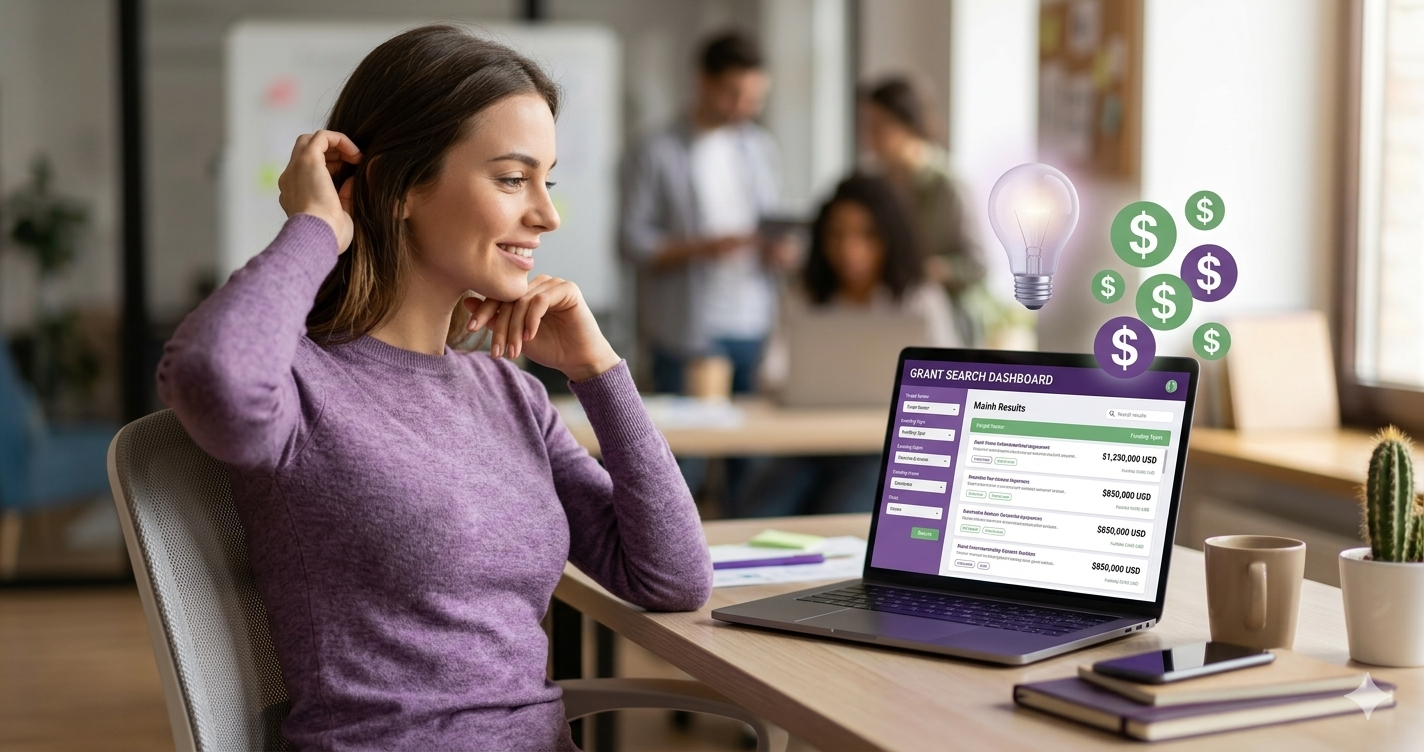 USA student using grant finder tool to search funding opportunities 2026
